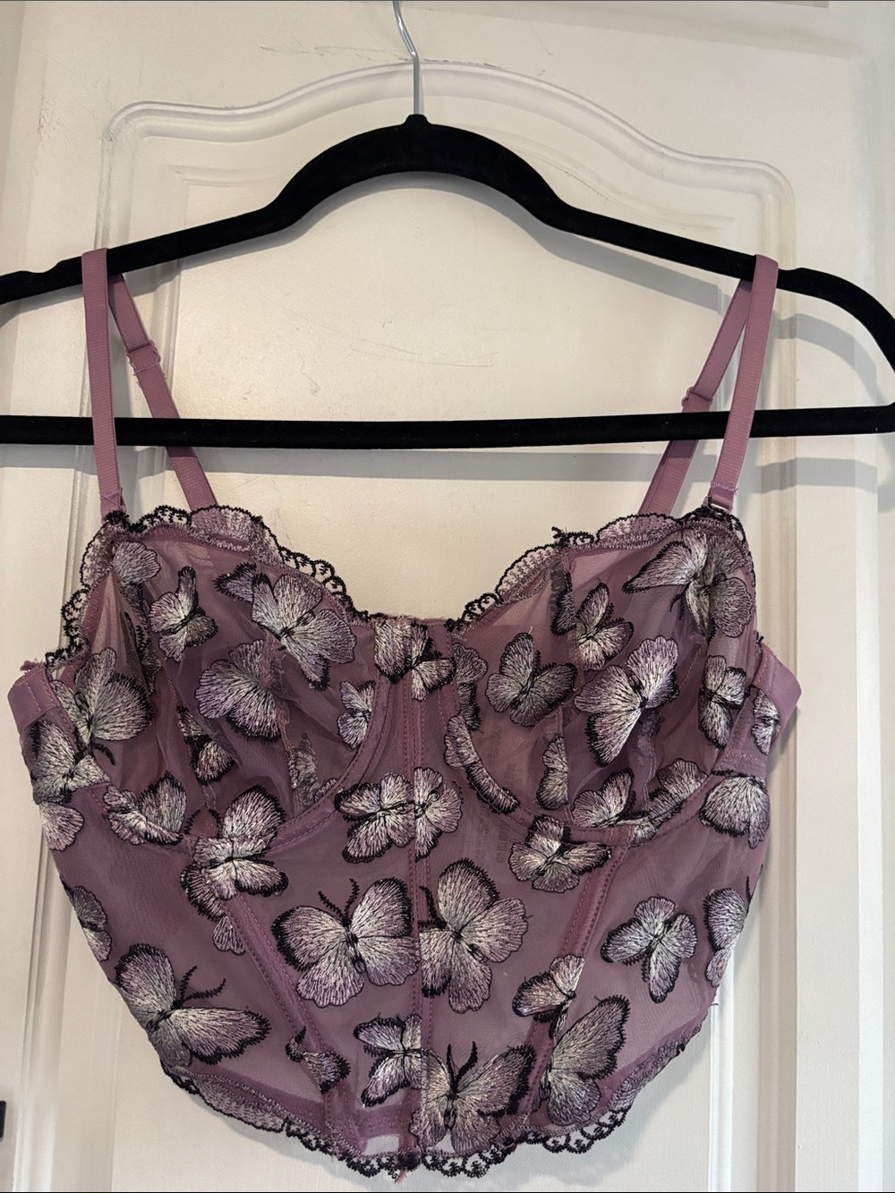 Forever 21 Mauve Butterfly Lace Bustier